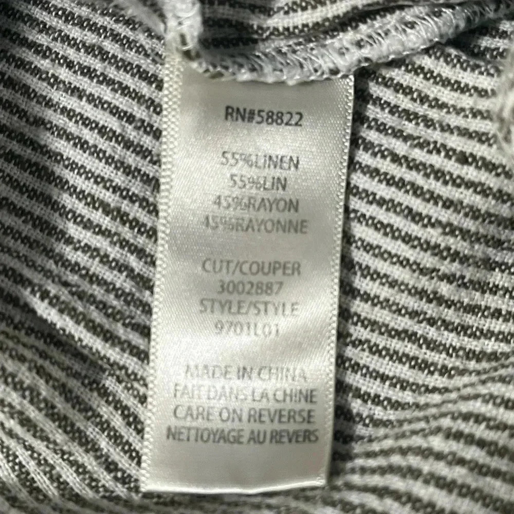 Max Studio size XL grey and white striped linen blend pants - Picture 6 of 9